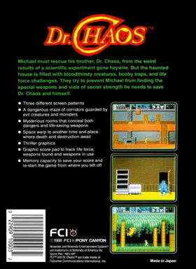 Dr. Chaos (USA) box cover back